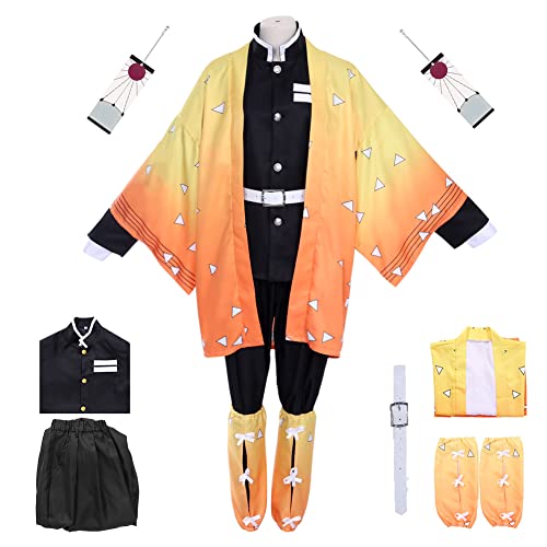 Suffolly Disfraz de kimono de anime para cosplay, uniforme de juego de rol, regalo de fiesta de adultos (naranja, L)