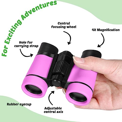 Hiboom-8-Pack-Kid-Binoculars-Set-Shockproof-Mini-Compact-Binoculars-Compass-Magnifying-Glass-for-3-12-Years-Boys-Girls-Folding-Small-Telescope-Binoculars-for-Kids-Bird-Watching-Camping-Outdoor-Play