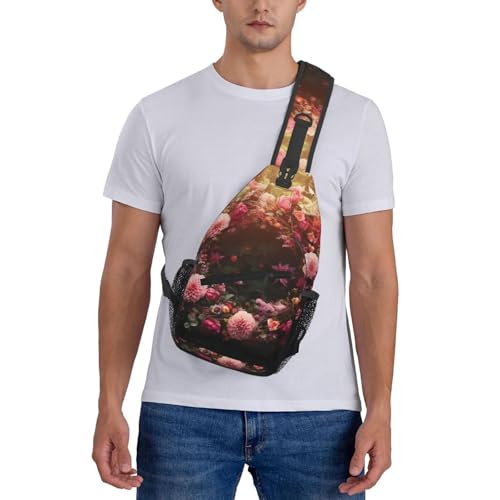 Bolso cruzado floral para hombre y mujer, mochila casual miniatura 7