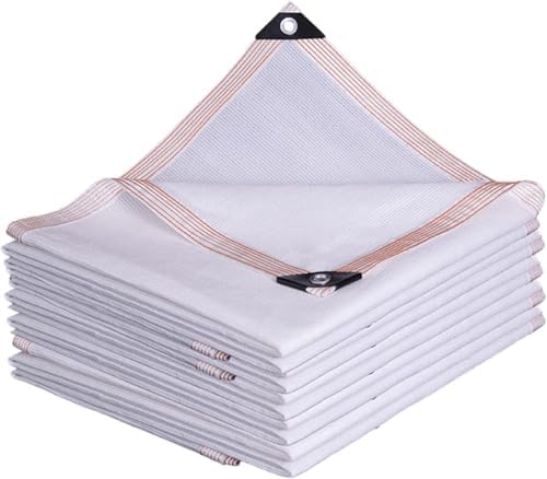 90% UV Protection e Cloth, Breathable Sunblock Netting for Garden & Patio, Customizable White Sail with Grommets, 5x2m (6.4x39.4ft) & 4x7m (13.1x23ft)
