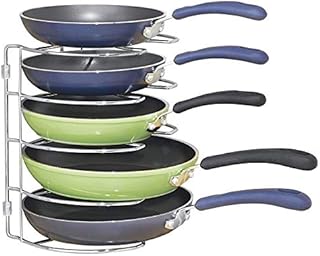 iDesign 48770 Classico Kitchen Cabinet Storage Organizer For Skillets, Pans, 27.9cm, Vertical, Chrome