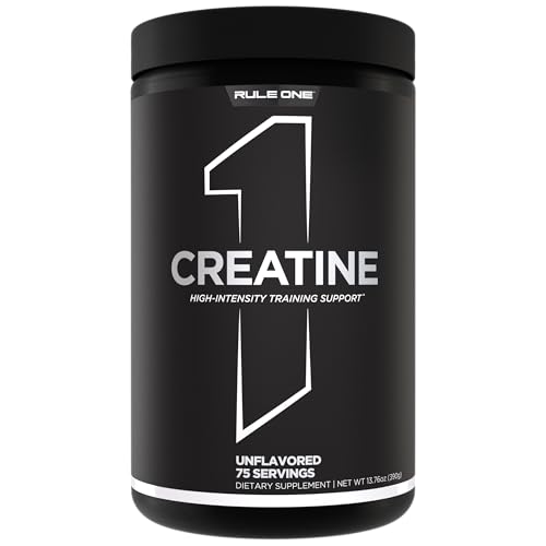 Rule 1 Creatine Monohydrate Powder, Unflavored, 75 Servings, Micronized, GMP Certified