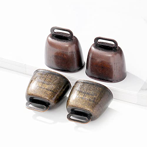 Glöckchen Metall,RoadLoo 4 Stück Kuhglocke Ziegenglocke Vintage Mini Glocken Bauernhoftiere Schaf Kuh Pferd Hängend Dekoration WindspieleHaustier Metall Klingelglocke Hängende Glocke Jangle - Image 5