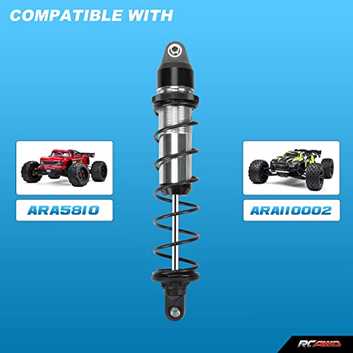 For Arrma 1/5 8S Kraton Shock Absorber Front & Rear 180Mm 190Mm Damper Machined Aluminum Alloy Upgrade 4Pcs(Black) #TOP1
