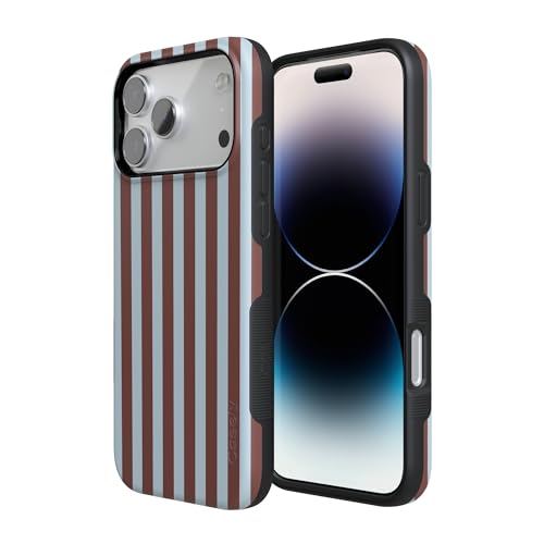 Casely iPhone 17 Pro Case | Sunday in Brooklyn | Chocolate Blue Stripes | Bold Protective Design | Compatible with MagSafe by Casely - Used condition - Image 2