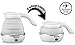 Gourmia GK320 Travel Foldable Electric Kettle - Dual Voltage - Fast Water Boiling - Food Grade Silicone - Small, Collapsible, Portable - Boil Dry Protection - .5 Qt - 100v/120v and 220v/240v - White