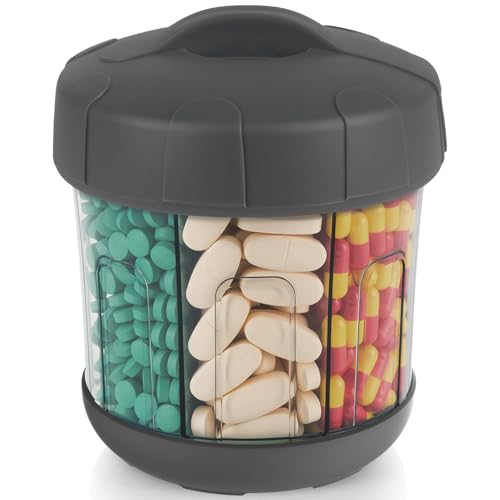 mossime Portapillole Settimanale, Portapillole Extra Large a 7 Scomparti, Coperchio Morbido In TPU Con Apertura Facilitata Porta Pillole Per Viaggio Per Vitamine, Oli Di Pesce Grande dispenser