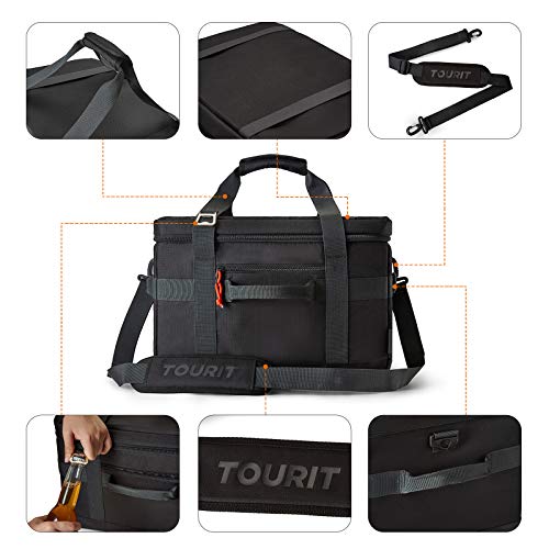 Tourit Cooler Bag 48-Can Insulated Soft Cooler Large Collapsible Cooler Bag 32L Lunch Coolers For Picnic, Beach, Work, Trip, Black #TOP6