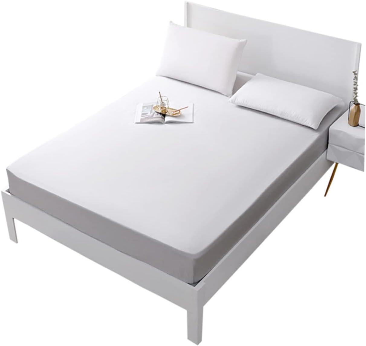 Fitted Sheet Queen Mattress Protector Machine Washable Mattress Pad Cover