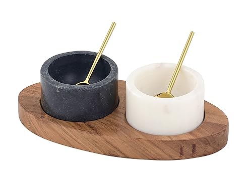 Cruiser’s Caché Marble Salt Cellars Set of 2 with Gold