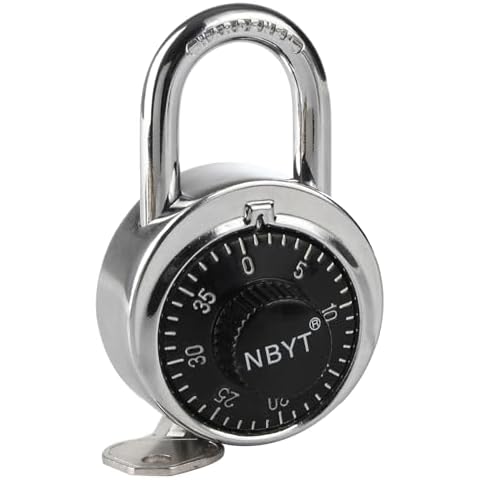 NBYT Combination Padlocks - Dial Locks for School Lockers and Gym Lockers with Key - Combo Locks, Code Locks and Padlocks with Combination Locks for Lockers - Padlock for Locker, Gym, and School Cover