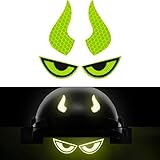 Thcbme Car Stickers Eye&Horns Yellow Night Safety Driving Reflective Cute Caution Decal, Motorcycle Helmet Stickers Decals, for Bumpers, Window, Laptop, Wall (Yellow) Reflective 4' by 2'