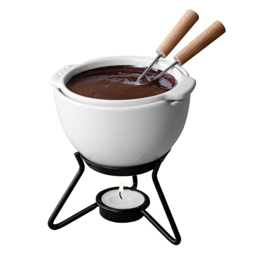 Boska Fondue Chocolat Petit Marie - Fondue au chocolat - Convient au micro-ondes et au lave-vaisselle - Blanc - 250 ml Contenu - 200 gr Chocolat