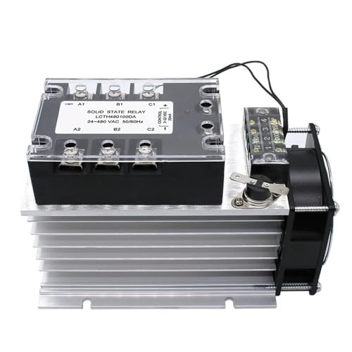 Relais statique triphasé 60A DC/AC avec radiateur intégré pour charge 24-380V CA