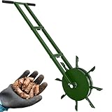 Core Rolling Lawn Aerator, Heavy-Duty Manual Core Aerator Tool for Compact Soil, Easy-to-Assemble, Ideal for Yard and Garden Care