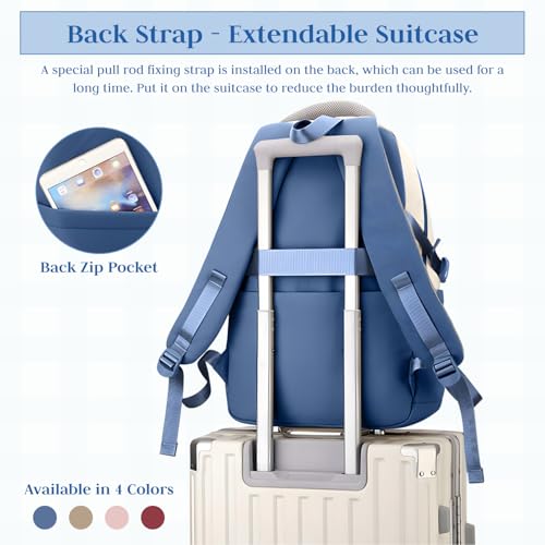 FWQPRA Girls Blue Backpack with Zipper Pouch - Image 7