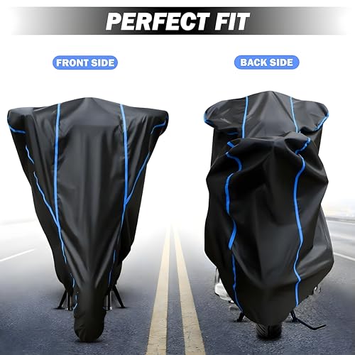 Image of Kerwa Waterproof Bike Cover Compatible with TVS Apache RTR 160 | Dust Proof, UV-Resistant, All-Weather Protection Bike Body Cover, Windproof Elastic Bottom