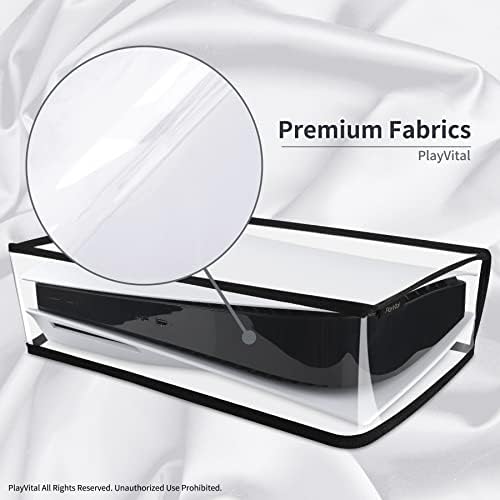 PlayVital Horizontal Transparent Dust Cover for ps5, Waterproof Dust Guard, Anti Scratch Dust Proof Cover Sleeve for ps5 Console Digital Edition & Disc Edition - 4