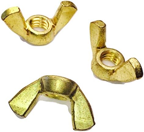 Serval Products 1/4-20 Wing Nut Solid Brass Butterfly Nut Pack 10