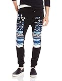 Southpole Men's Jogger Pants In Engineered Printed Fleece Fabric with Aztec