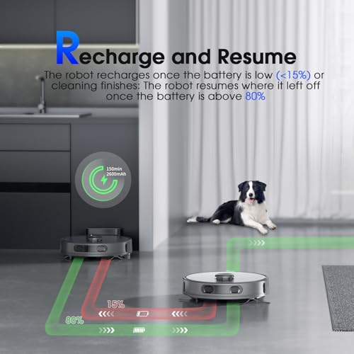 Image of SHELIKI Robotic Vacuums Cleaner with LiDAR Navigation Smart & Strong Suction, WiFi /App /Alexa /V