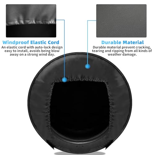 RV Tire Covers,Trailer Wheel Covers,General fit tire Diameter 26-29 inches, RV, Truck, SUV, Tough tire Wheel Protection Trucks,Trailers, campervans Wheel Cover,4 Pack-Black - Image 3