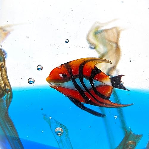 YourMurano - Murano Glass Aquarium for Home Decor, Small Size Made in Italy Blown Glass Marine Sculpture, Oval Shape - Image 3