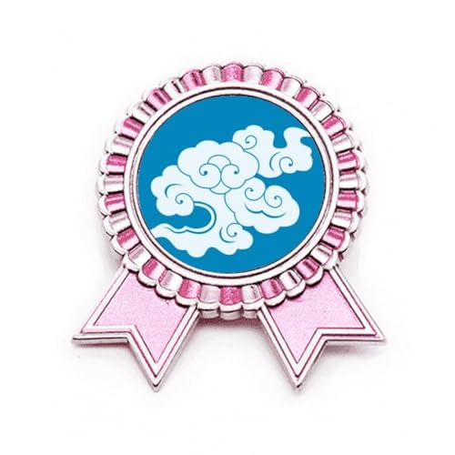 Broche nuage blanc en métal Painting Culture Rose taille M pour veste