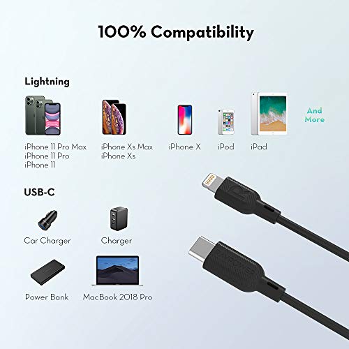 USB C to Lightning Cable RAVPower [6ft MFi Certified] Supports Power Delivery Fast Charging with Type C PD Charger Compatible with iPhone 11/11 Pro/ 11 Pro Max/X/XS/XR/XS Max/8/8 Plus - Thumbnail 5