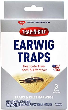 Enoz Trap-N-Kill Reusable Earwig Traps, Nontoxic, Made in USA, 3 Count