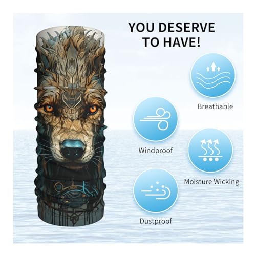 Bandana Bufanda Cubierta facial Pasamontañas Vikinga Wolf Rúnica Nórdica Antigua para Mujeres y Hombres miniatura 5