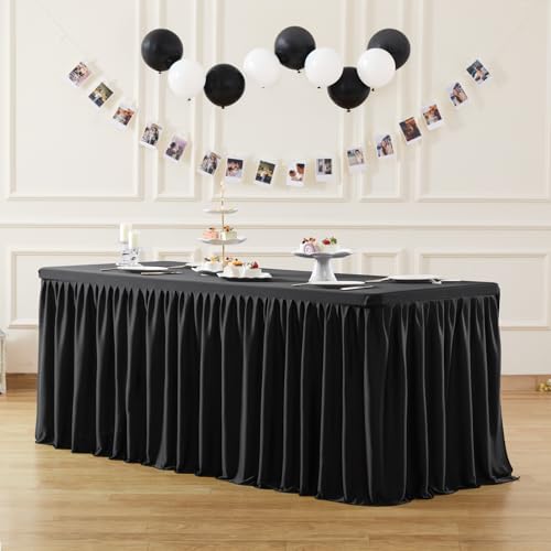 Suppromo Schwarze Spandex Tischdecke 1,8 m
