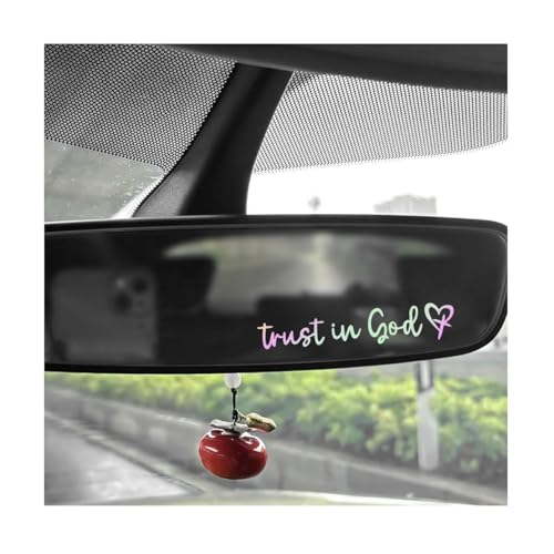 MTRPS 2PCS Trust in God Rearview Mirror Decals, Christian Car