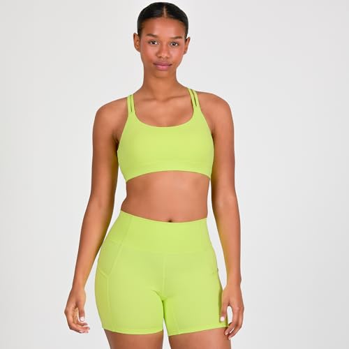 Image of YITTY Active Women's Ultraluxe Strappy Medium Impact Bra, Athleisure, 4-Way-Stretch
