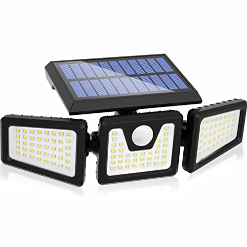 FLOWood Lampe Solaire , 118 LED Lampe Solaire Extérieur Detécteur de Mouvement, IP65 Étanche pour Jardin, Entrée, Terrasse 2 Pack