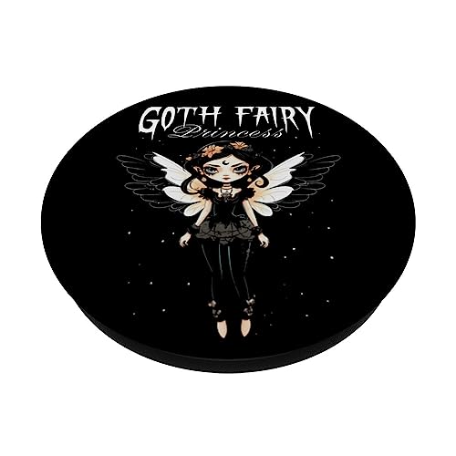 Goth Fairy Princess PopSockets Swappable PopGrip, Black - Image 2
