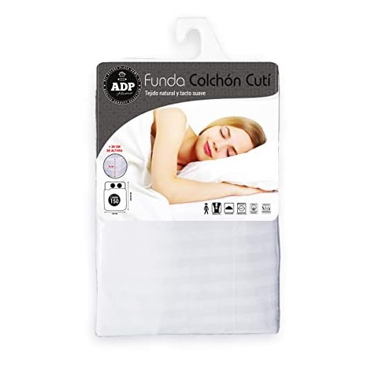 ADP Home - Funda de colchón Cutí con Cremallera L, 150x200+30 cm (para Cama de 150 cm), Blanco