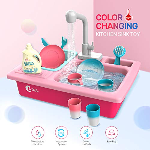 CUTE STONE Color Changing Play Kitchen Sink Toys 18.50(50 Off