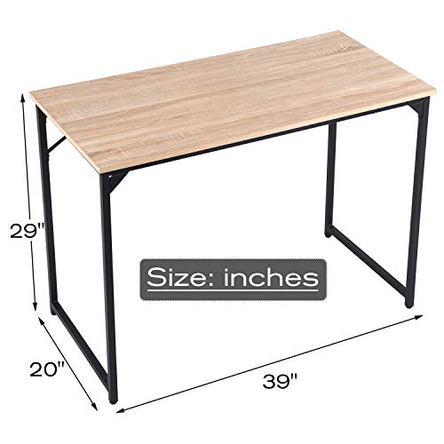 Mghh Computer Desk 39 Inch, Home Office Desk Writing Study Table Modern Simple Style Pc Desk With Black Metal Frame #TOP4