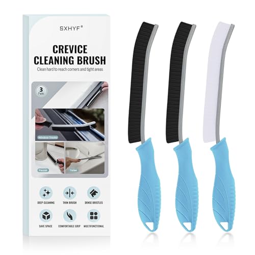 SXhyf Crevice Cleaning Brush - Grout Scrub Brush, House Cleaning Supplies, Gap Cleaning Tools, Home Essentials, Gifts for Women Men, Hard Bristle Crevice Cleaner Brush for Household Use, Bathroom