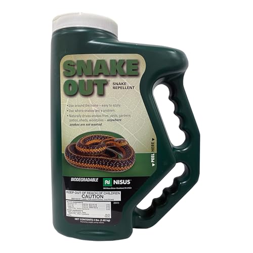 Nisus Snake Out Snake Repellent, Biodegradable, Safe for Pets and Children, Easy Application for Yards, Gardens, and Sheds, 4 lbs