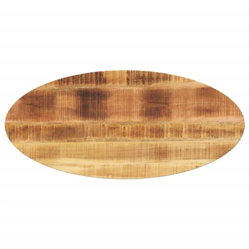 vidaXL Tischplatte, Holzplatte für Esstisch Couchtisch, Massivholzplatte Rustikales Design, Ersatztischplatte, 100x40x2,5cm Oval Massivholz Mango