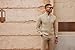PJ PAUL JONES Mens Sweater Cardigan Full Zip Knitted Long Sleeve Sweaters Stand Collar Textured Cardigan for Fall Winter Khaki M