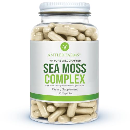 Antler Farms Sea Moss Complex Capsules with Bladderwrack & Burdock Root (130 ct)