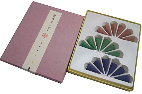 淡路梅薫堂のお香セット 精油のしずくレロラ 日本製 コーンタイプ 18個入（各6個) FBA 円錐 お香アロマ 詰め合わせ 贈り物 ギフト 御香セット さんかく aroma incense cones japanese set #148