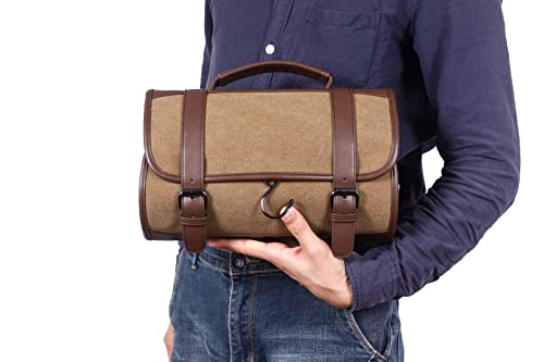 Seyfocnia Travel Duffel Bag Waterproof Weekender Leather Overnight Bag With Toiletry Bag thumb #6