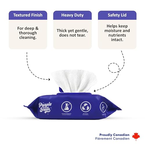 Image of Canada Pet Wipes - 240 Pet Wipes for Paws and Butt, Fur, Ears - Plant-Based Pet Wipes with Aloe Vera, Shea Butter for Puppies, Large Dogs, Cats - 3 x 80 Pack