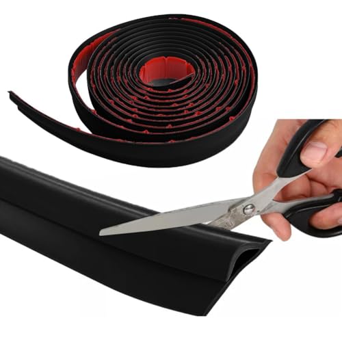 RichVibe Tira de alfombra de 10 mm de grosor, para transición de suelo sin costuras con material TPE, opciones de 1/2, negro, puertas de hogar y oficina, pasillos, entradas