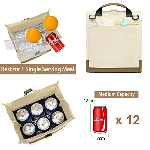 Sunny Bird Insulated Lunch Bag Rolltop Lunch Box Medium Lunch Cooler Tote For Women, Girls, Teens And Adults (White) #TOP2