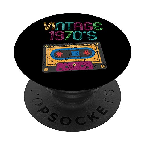 Vintage 1970's Nostalgic 70s Funny Cassette Retro Throwback PopSockets Agarre y Soporte para Teléfonos y Tabletas